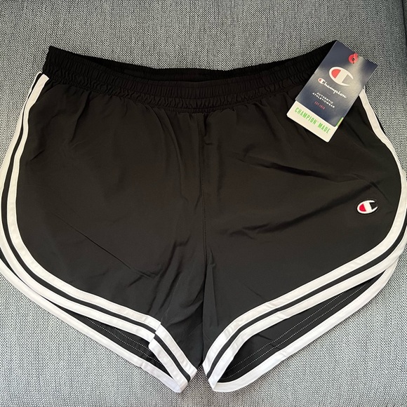 Champion Pants - WOMEN'S Champion Sport Shorts Black white stripe Size M